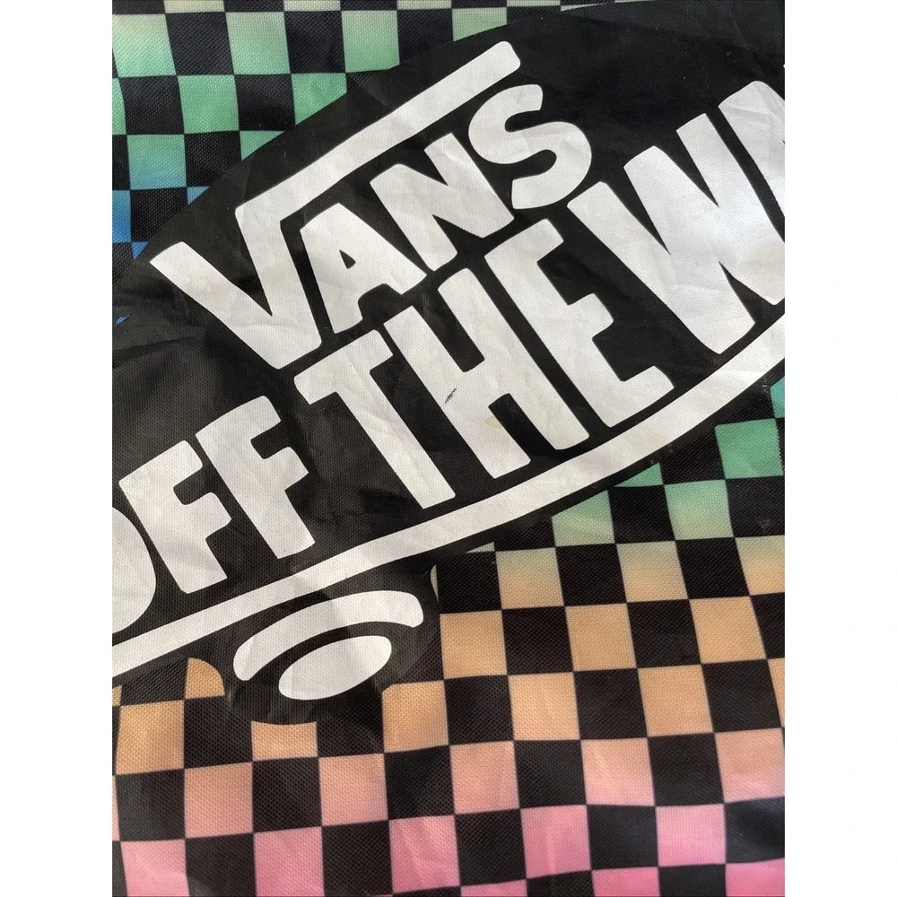 Vans Off The Wall Rainbow Checkerboard Drawstring Backpack Cinch Bag OS